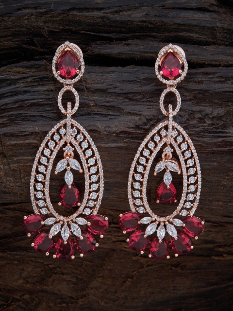 

Kushal's Fashion Jewellery Women Rose Gold & White Contemporary Drop Earrings