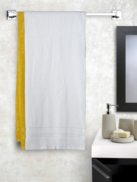 

WELHOME Set of 2 Cotton 380 GSM Bath Towels, Yellow