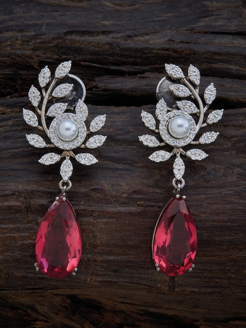 

Kushal's Fashion Jewellery Red & White Contemporary Drop Earrings