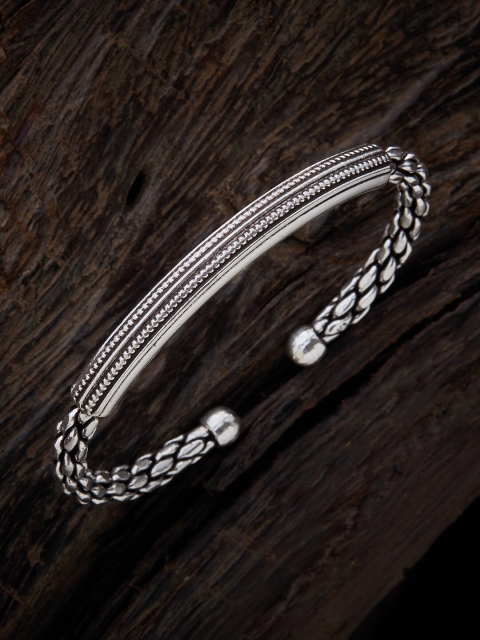 

Kushal's Fashion Jewellery Women Silver-Plated Oxidised Kada Bracelet