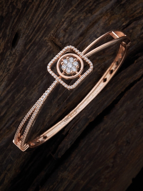 

Kushal's Fashion Jewellery Women Gold-Plated & White Silver Oxidised Kada Bracelet