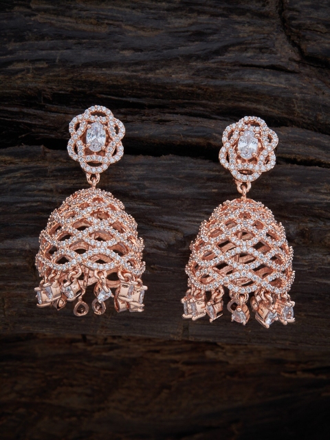

Kushal's Fashion Jewellery Rose Gold Rose-Gold Plated Cubic Zirconia Drop Earrings