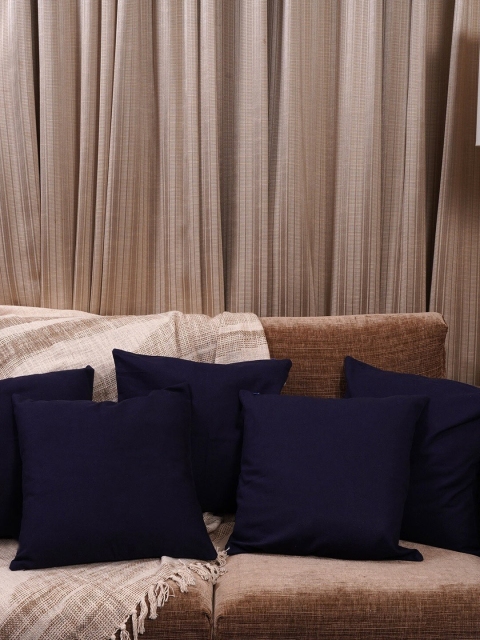 

HOMEMONDE Navy Blue Set of 5 Square Cushion Covers