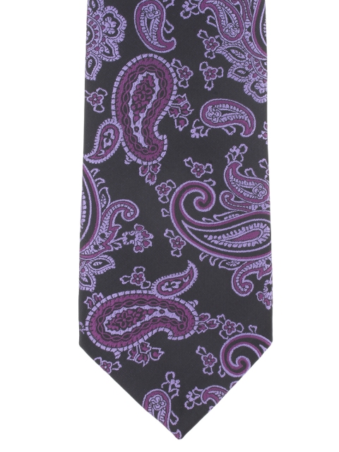 

Alvaro Castagnino Black & Purple Paisley Patterned Tie