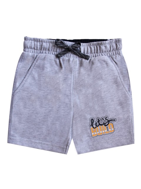 

milou Boys Grey Pure Cotton Solid Shorts