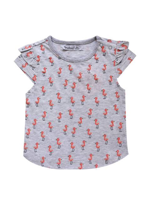 

milou Grey & Pink Printed Top