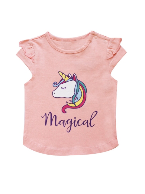 

milou Girls Peach-Coloured Print Top