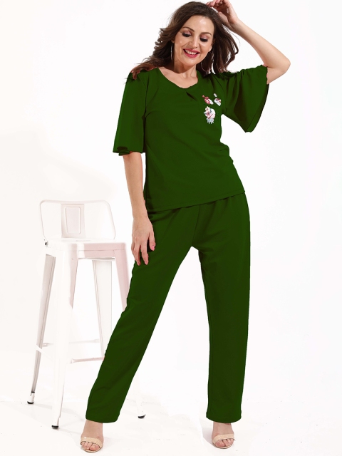 

ASEELO Women Green Solid Co-ord Set
