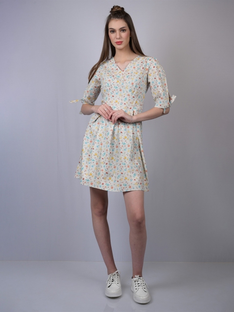 

OWO THE LABEL Women Multicoloured Floral Dress, Multi