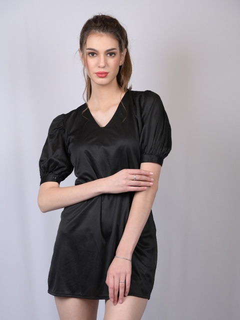 

OWO THE LABEL Women Black Sheath Mini Dress