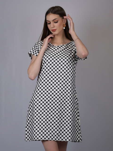 

OWO THE LABEL White Printed A-Line Dress