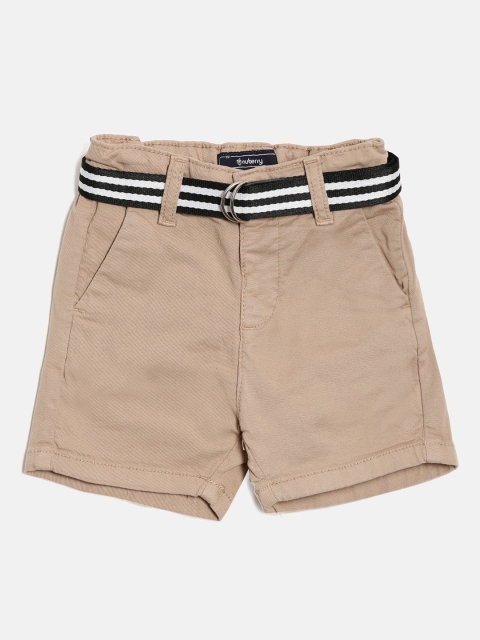 

Nuberry Boys Beige Pure Cotton Slim Fit Shorts