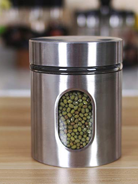 

Femora Set Of 2 Transparent & Silver Storage Containers