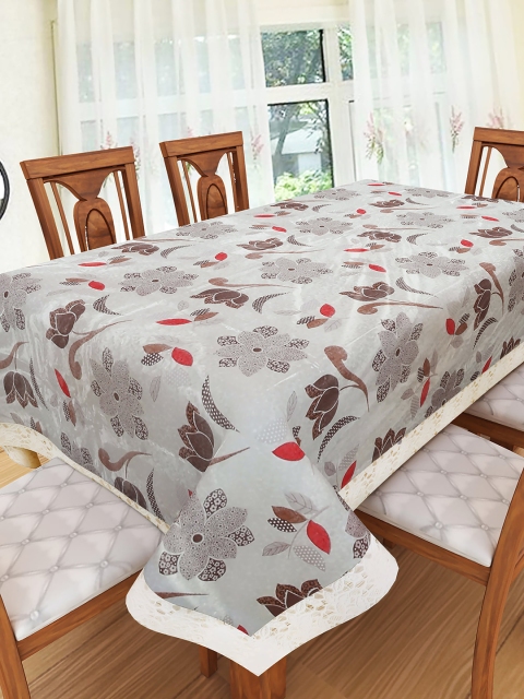 

Clasiko Brown & Grey Floral Printed 6-Seater Table Covers