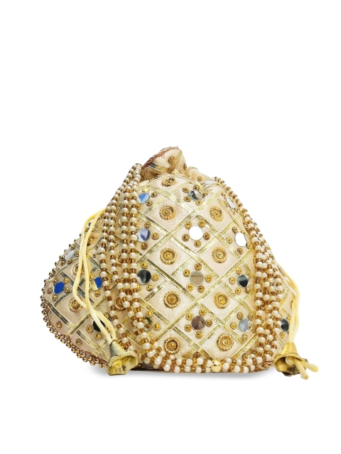 

DN Creation Gold-Toned Embellished Bucket Tote Bag