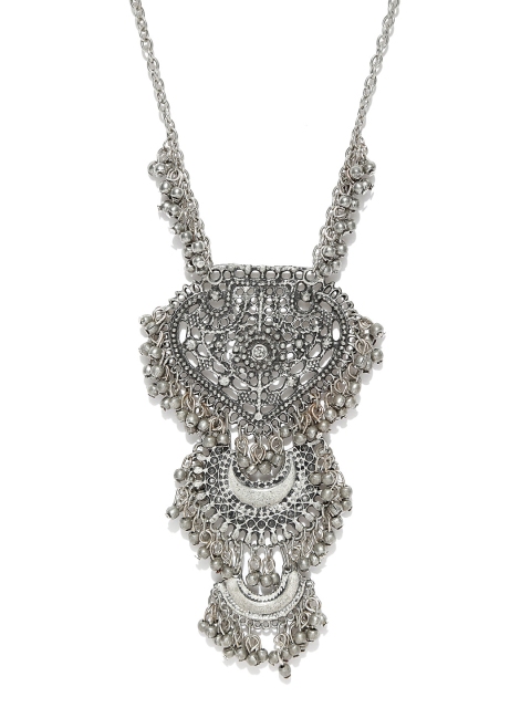 

Infuzze Oxidised Silver-Toned Textured Necklace