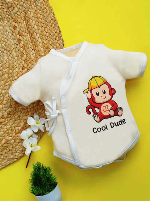 

Kidbea Boys Beige Rompers