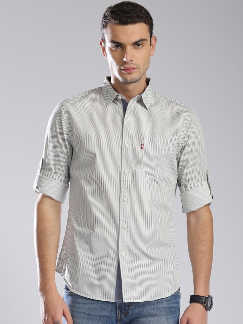 

Levis Men White & Grey Printed Casual Shirt