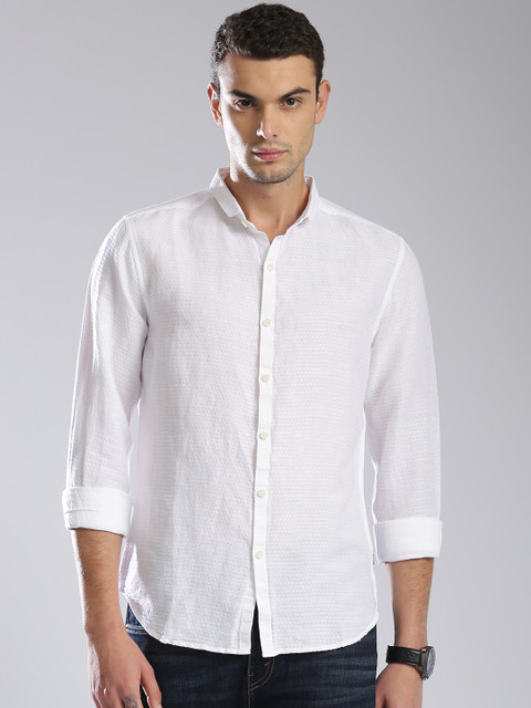 

Levis Men White Self-Design Casual Shirt