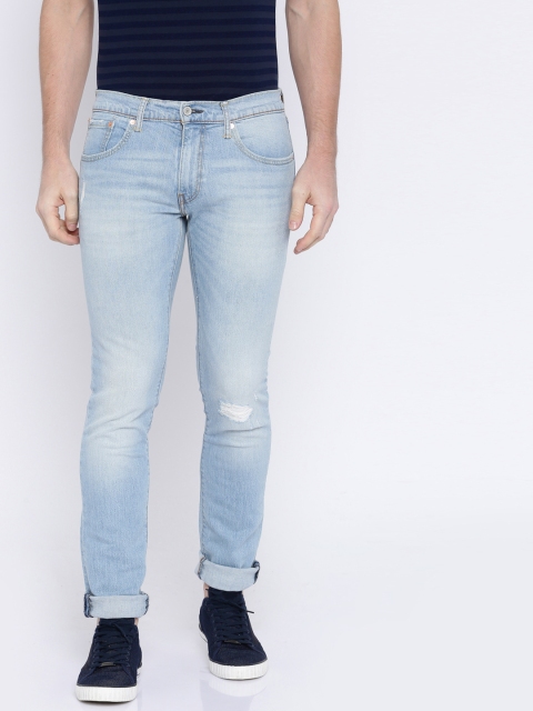 

Levis Men Blue 65504 Skinny Fit Mid-Rise Low Distress Stretchable Jeans