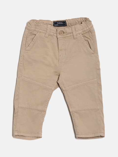 

Nuberry Boys Beige Solid Trousers