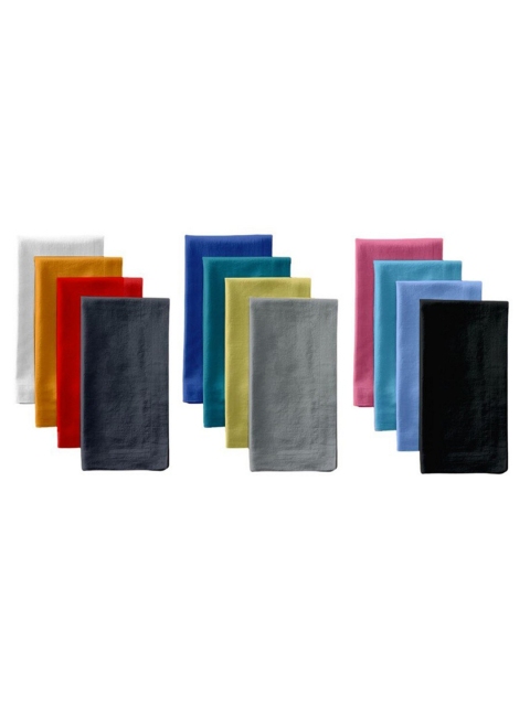 

Lushomes Set Of 12 Grey & White Solid Cotton Table Napkins, Multi