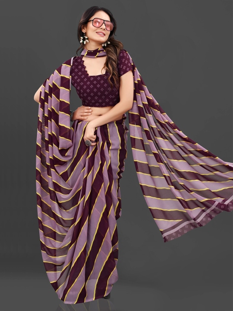 

GUNVANTI FAB Purple & Yellow Leheriya Saree