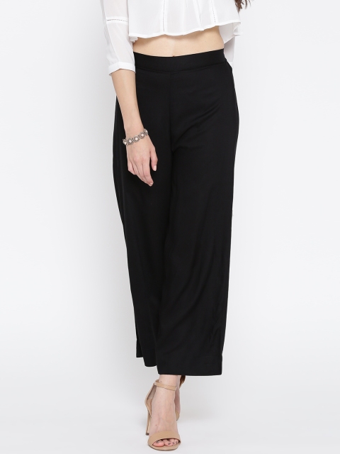 

AURELIA Women Black Solid Wide Leg Palazzos