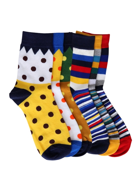 

Color Fevrr Unisex Pack of 6 Above-Ankle Length Socks, Multi