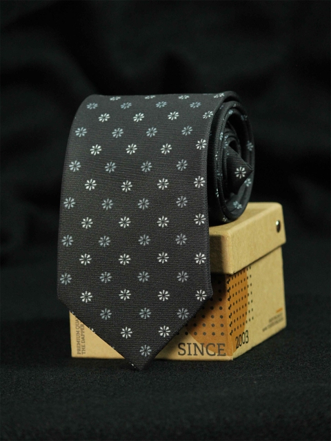 

Tossido Men Black & Grey Printed Broad Tie