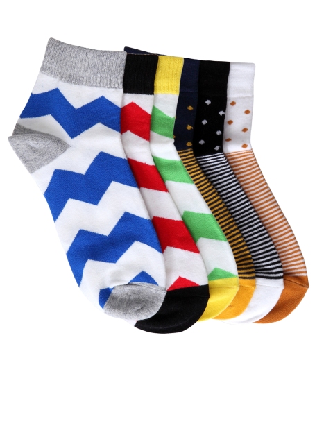 

Color Fevrr Unisex Multicoloured Pack of 6 Above Ankle-Length Socks, Multi