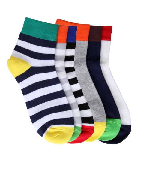 

Color Fevrr Unisex Multicoloured Packs of 6 Above Ankle-Length Socks, Multi