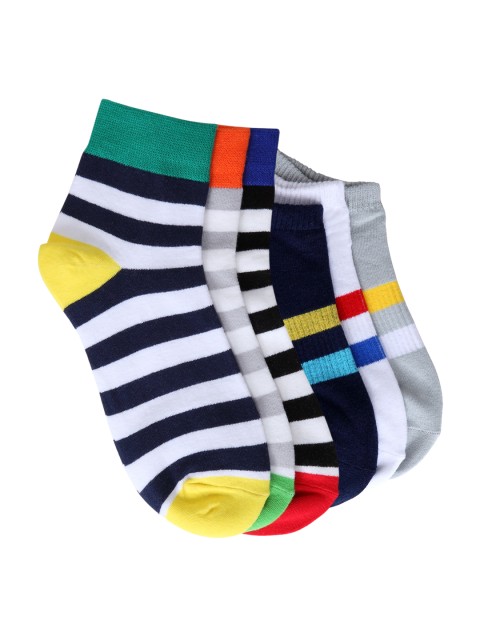 

Color Fevrr Unisex Pack of 6 Striped Socks, Multi