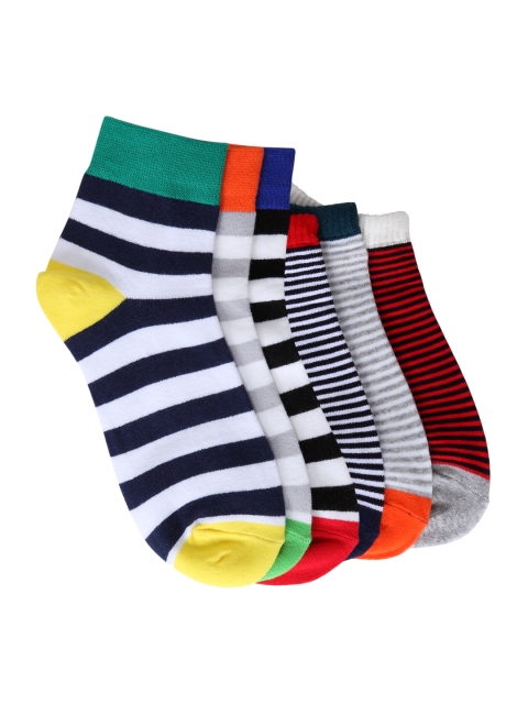 

Color Fevrr Unisex Pack of 6 Striped Socks, Multi
