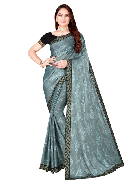 

Silk Bazar Grey & Black Floral Art Silk Saree