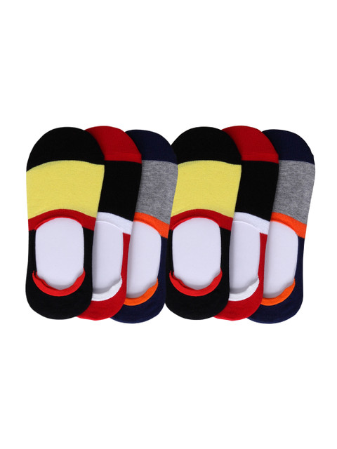 

Color Fevrr Unisex Pack of 6 Colourblocked Shoe Liners, Multi