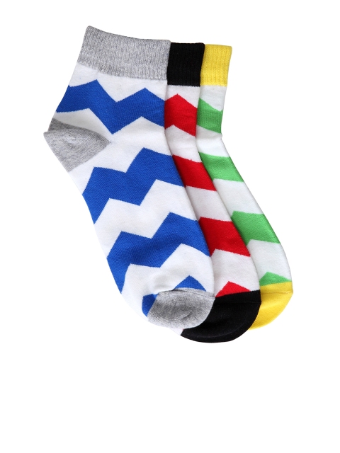 

Color Fevrr Unisex Pack of 3 Above Ankle-Length Socks, Blue