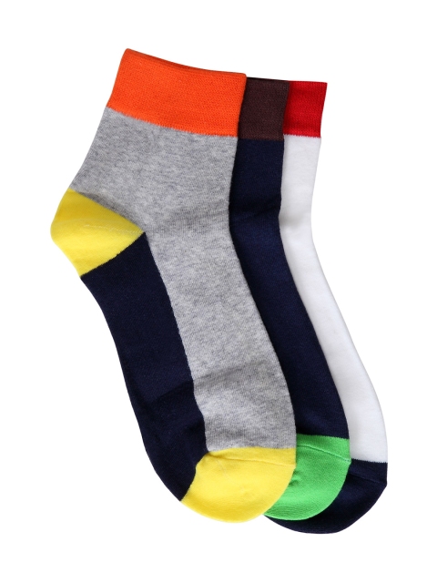 

Color Fevrr Unisex Pack of 3 Above Ankle-Length Socks, Grey