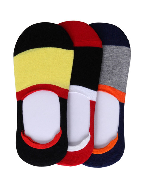

Color Fevrr Unisex Pack of 3 Colourblocked Shoe Liners, Multi