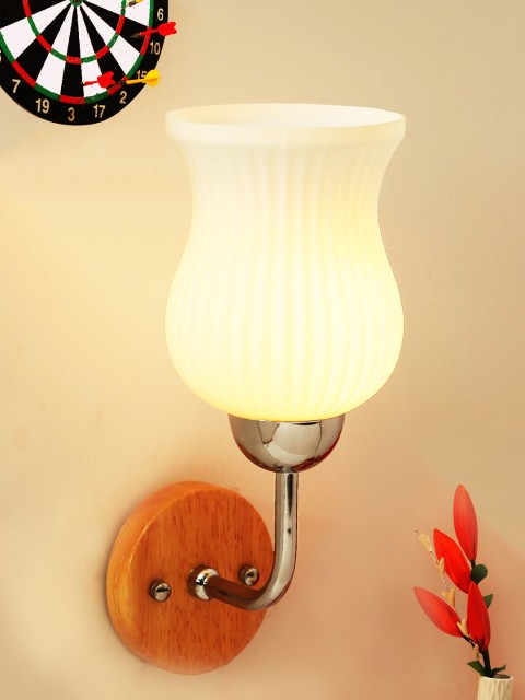 

Aesthetic Home Solutions Brown & White Wall Lamp with Shade