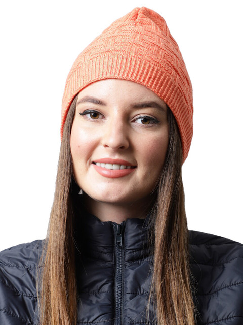 

ELLIS Women Orange Acrylic Beanie Cap