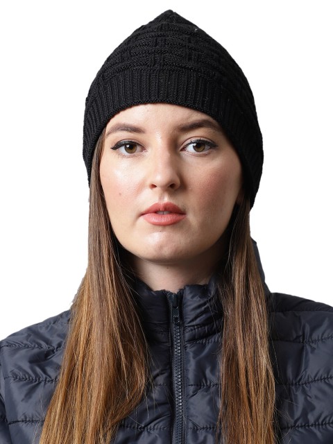 

ELLIS Women Black Acrylic Beanie Cap