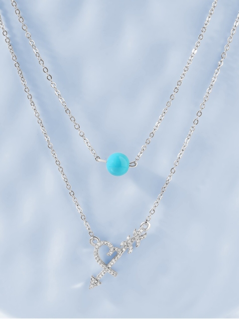 

MINUTIAE Silver-Toned & Blue Brass Silver-Plated Chain