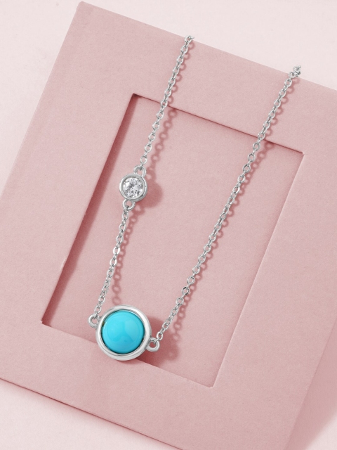 

MINUTIAE Silver-Toned & Blue Brass Silver-Plated Chain