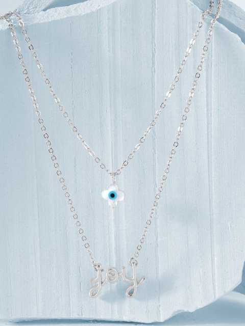 

MINUTIAE Silver-Toned & White Brass Silver-Plated Handcrafted Necklace