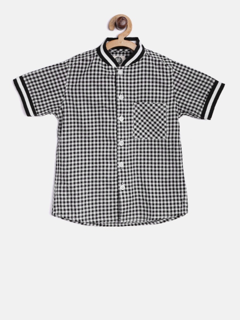 

YK Boys Black & White Checked Casual Shirt