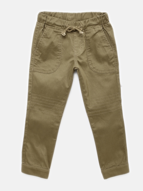 

YK Boys Khaki Solid Trousers