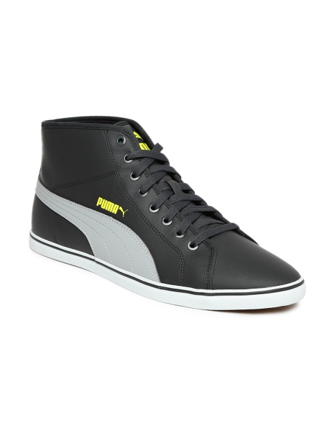 

Puma Men Grey Solid Synthetic Leather Mid-Top Elsu v2 Mid SL Sneakers