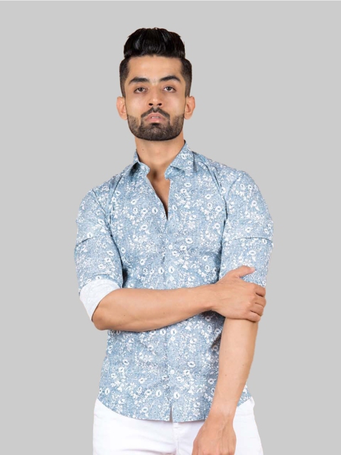 

Tistabene Men Blue Premium Floral Printed Casual Shirt