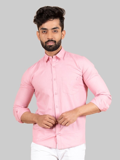

Tistabene Men Pink Premium Linen Casual Shirt